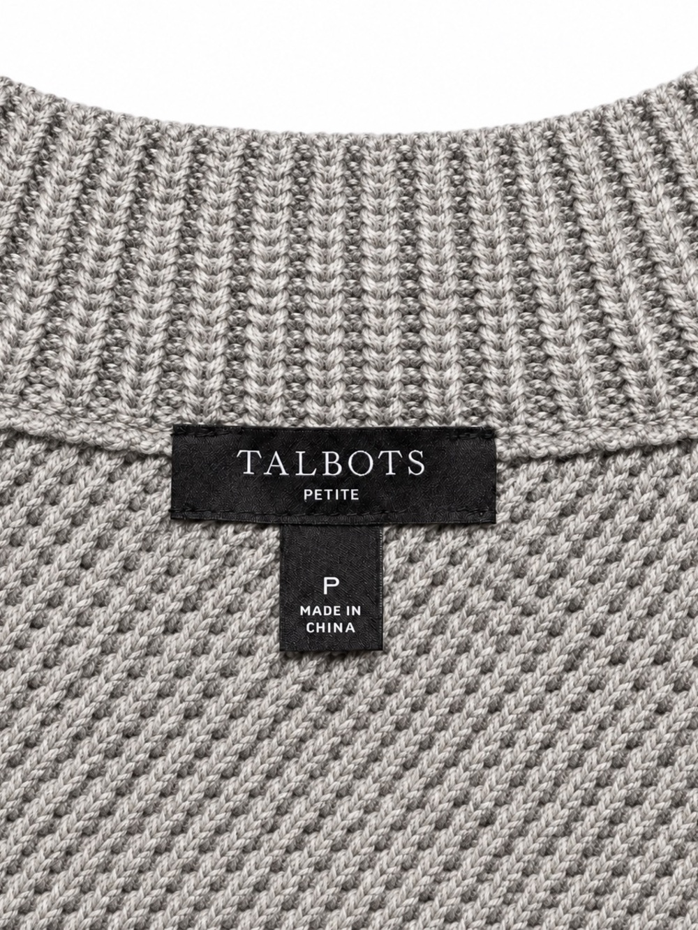 Talbots Gray Ribbed Mock Neck Sweater - Picture 3 of 3